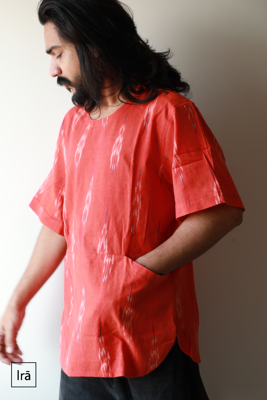 Kangaroo Pocket - Ikat Orange