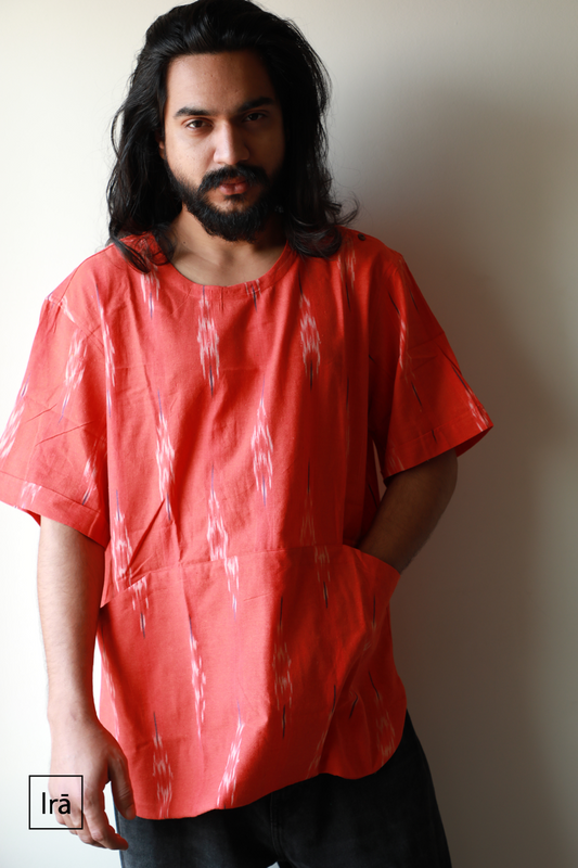 Kangaroo Pocket - Ikat Orange