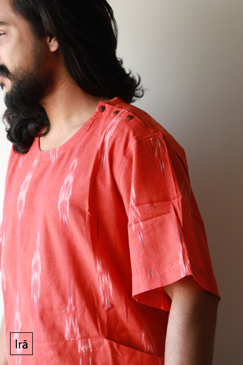 Kangaroo Pocket - Ikat Orange