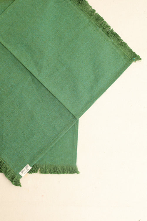 Forest Cotton Table Linen with Solid Mix and Stripes Napkins Set of 6