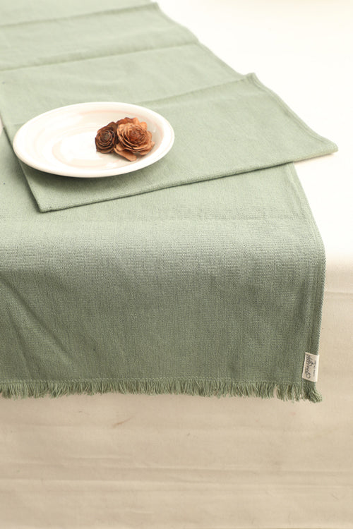 Sage and Stone Grey Handspun Spun Table Linen Set of 6