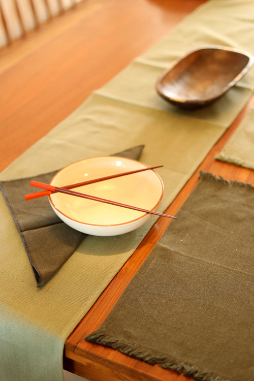 Sage and Stone Grey Handspun Spun Table Linen Set of 6