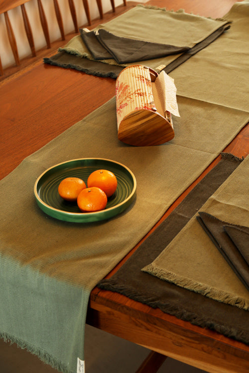 Sage and Stone Grey Handspun Spun Table Linen Set of 6