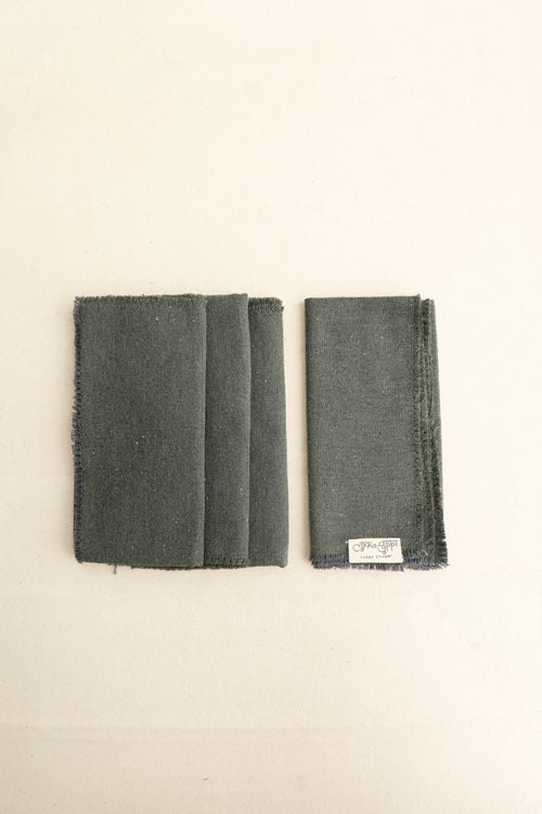 Sage and Stone Grey Handspun Spun Table Linen Set of 6
