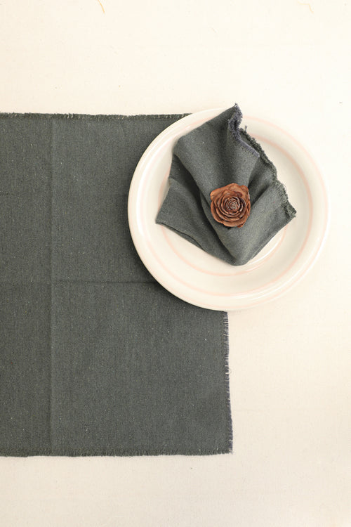 Sage and Stone Grey Handspun Spun Table Linen Set of 6