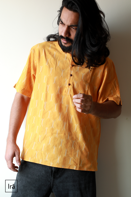 Classic Yellow Ikat Kurta