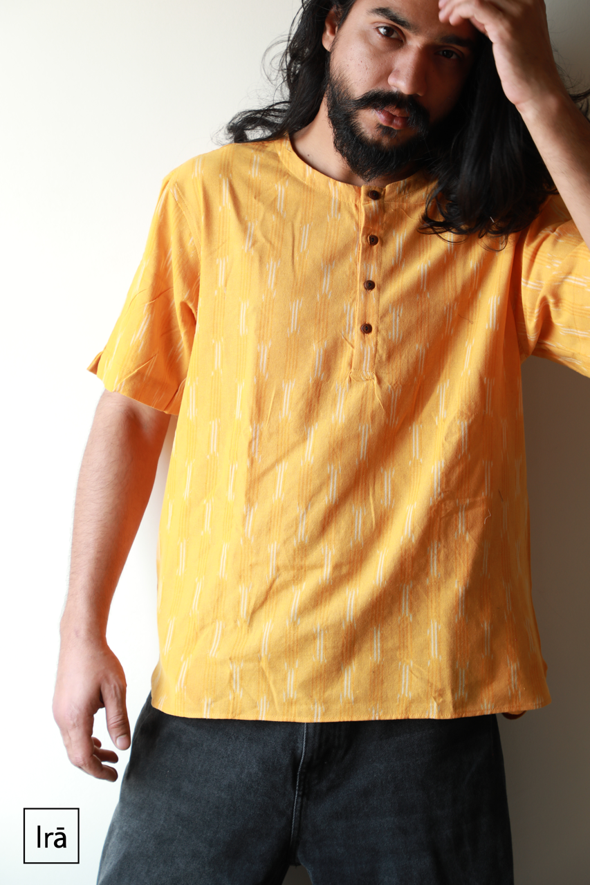 Classic Yellow Ikat Kurta