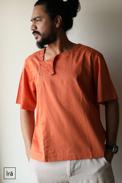 Saffron winged collar Pehran (Shirt)