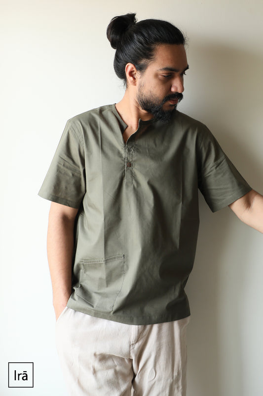 Olive off button Pehran (Shirt)