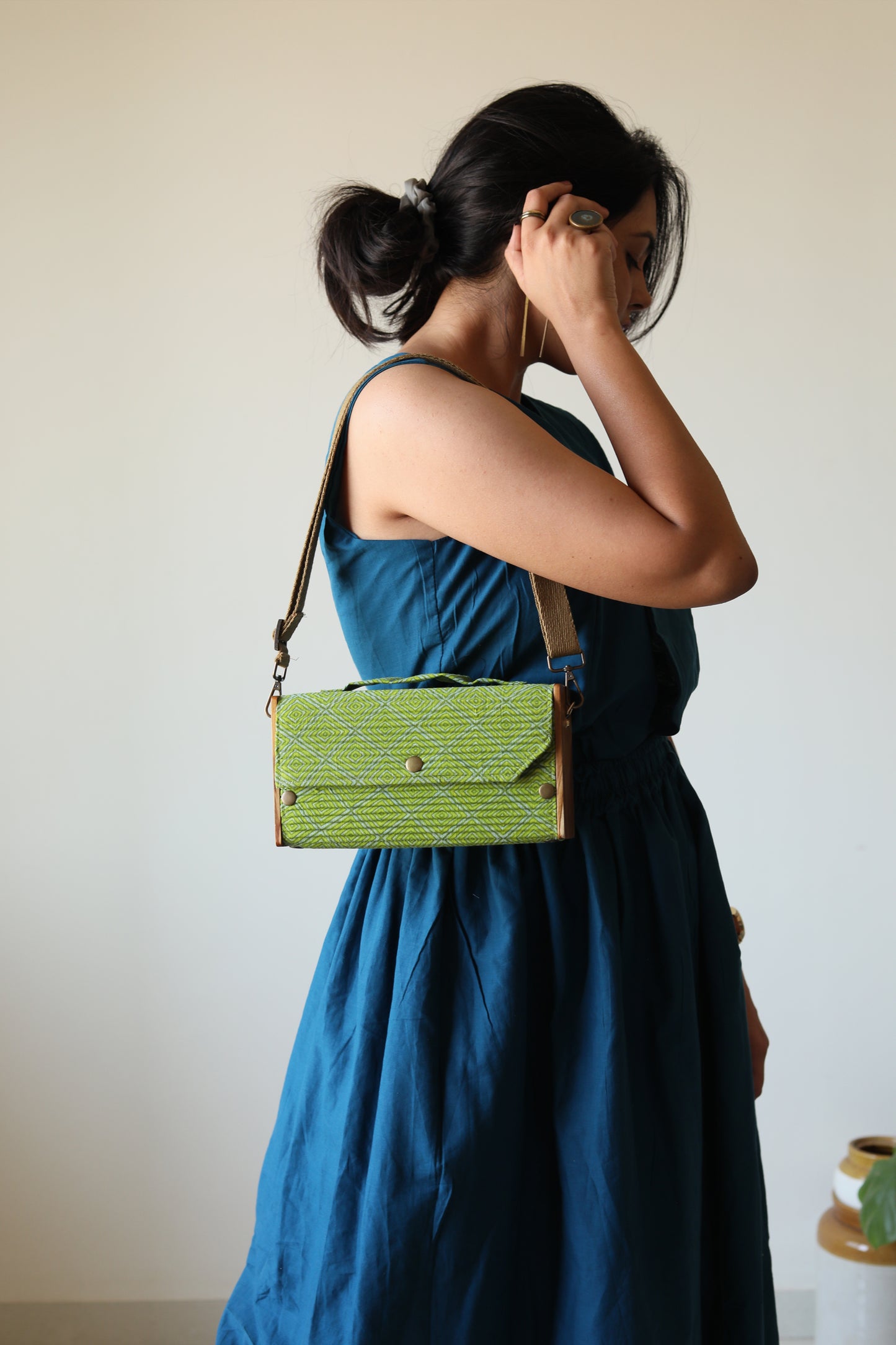 Forest Green Box Clutch - Single Sleeve