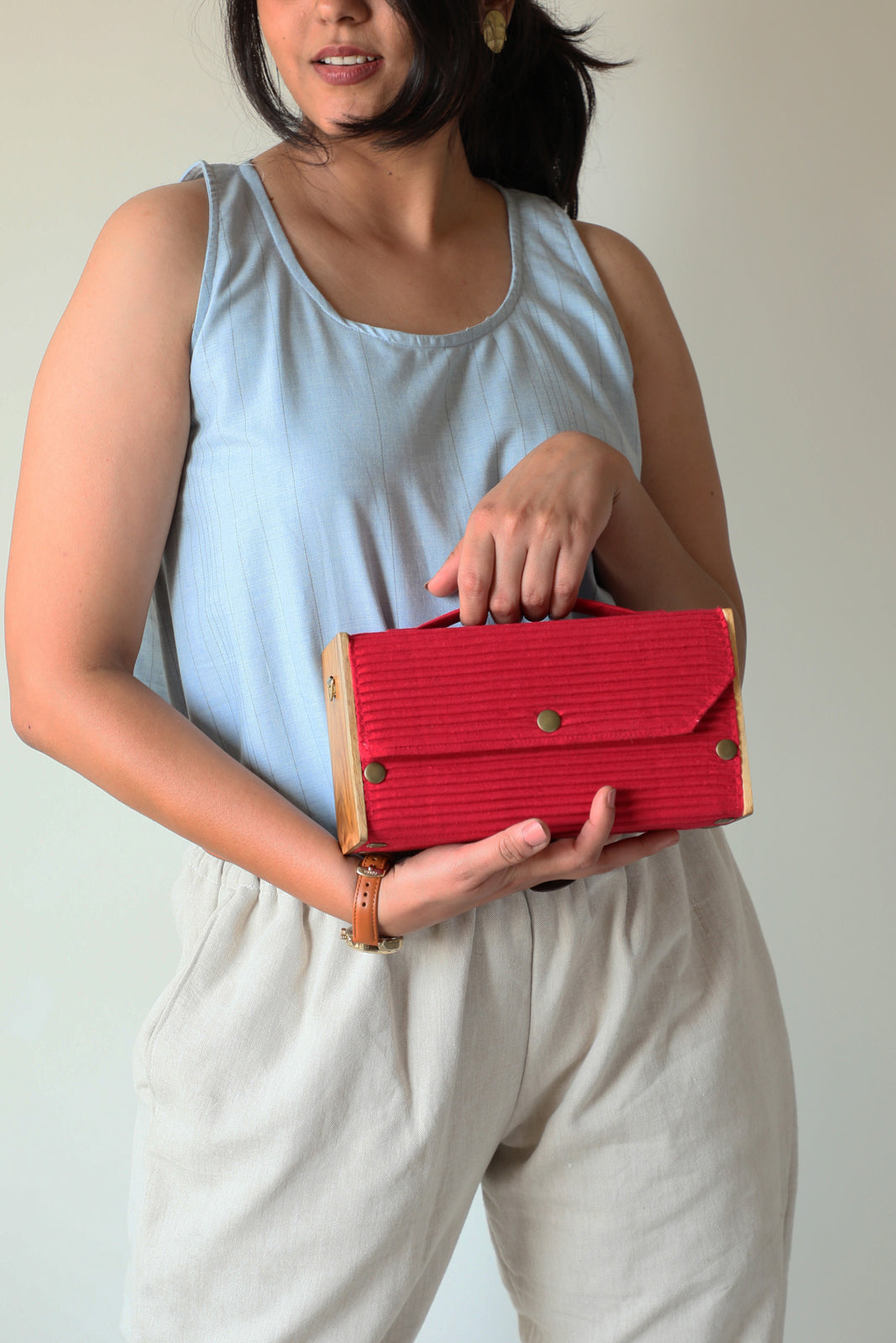 Garden Gala & Solid Pink Box Clutch - Changeable Sleeve