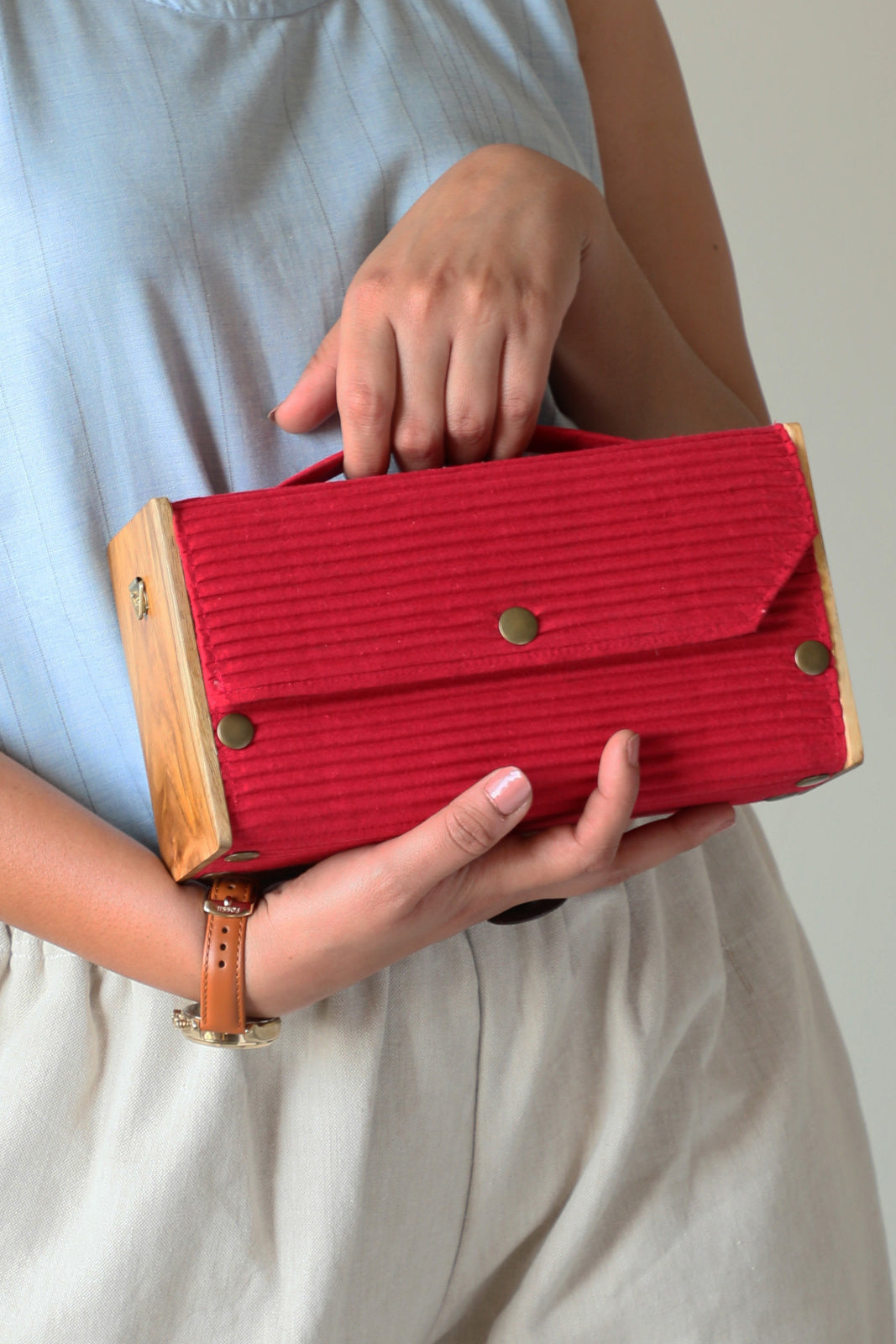 Garden Gala & Solid Pink Box Clutch - Changeable Sleeve