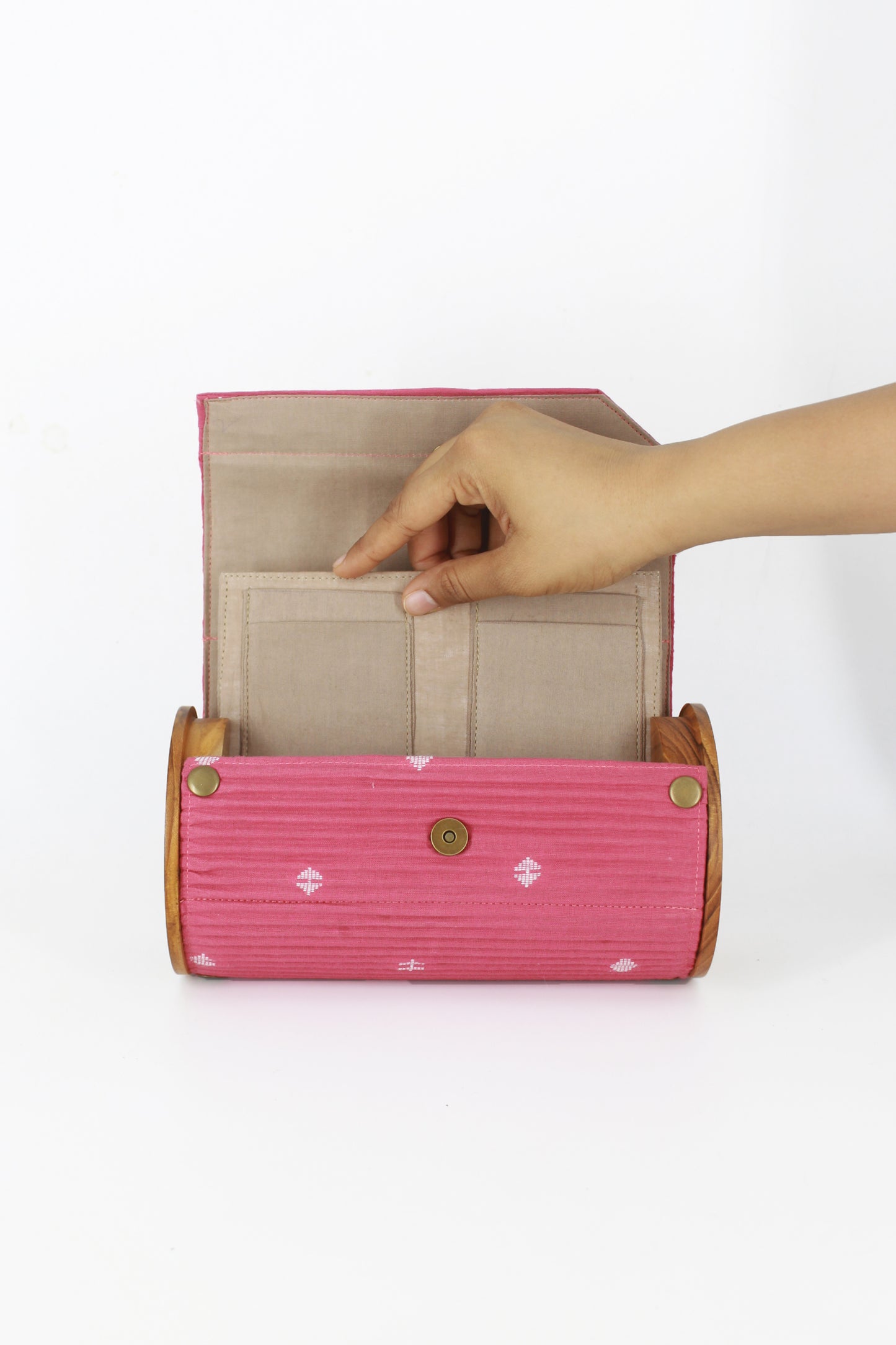 OAT & MAUVE Round Clutch - Changeable Sleeve