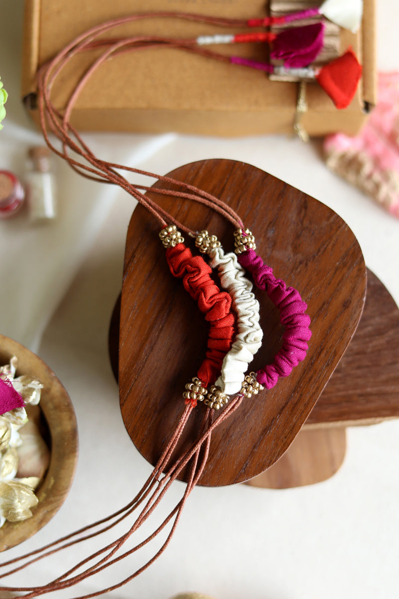 Lukka Chuppi Upcycled Rakhi-23 - Set of 3
