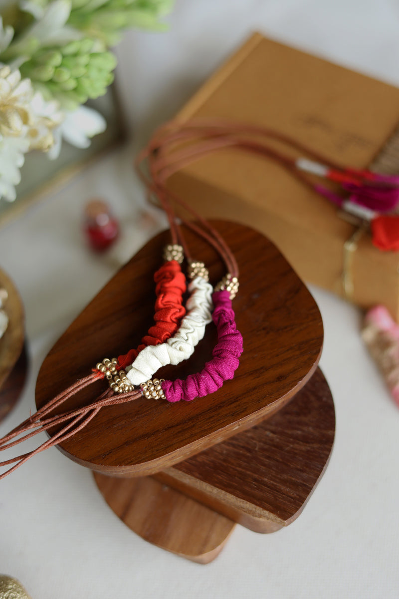Lukka Chuppi Upcycled Rakhi-23 - Set of 3