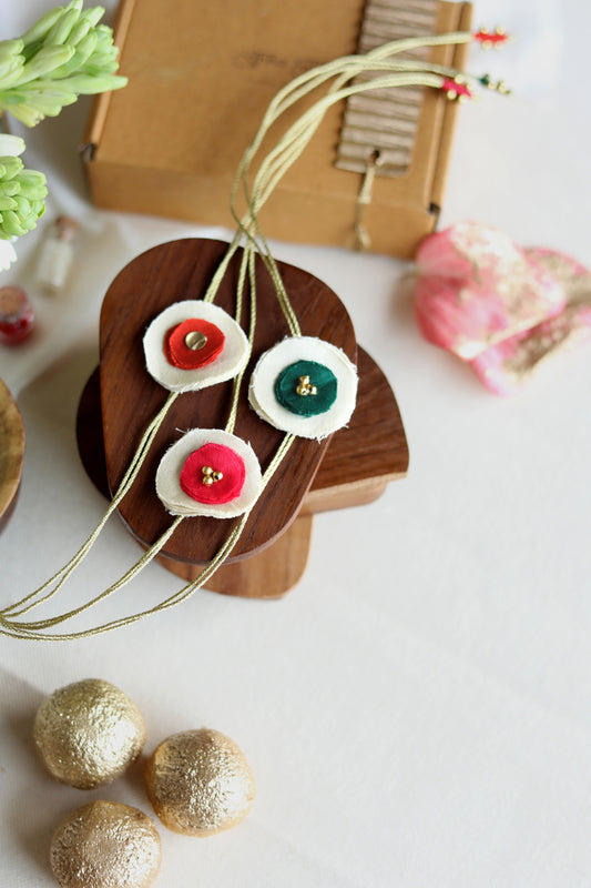 Lukka Chuppi Upcycled Rakhi#14 Set of 3