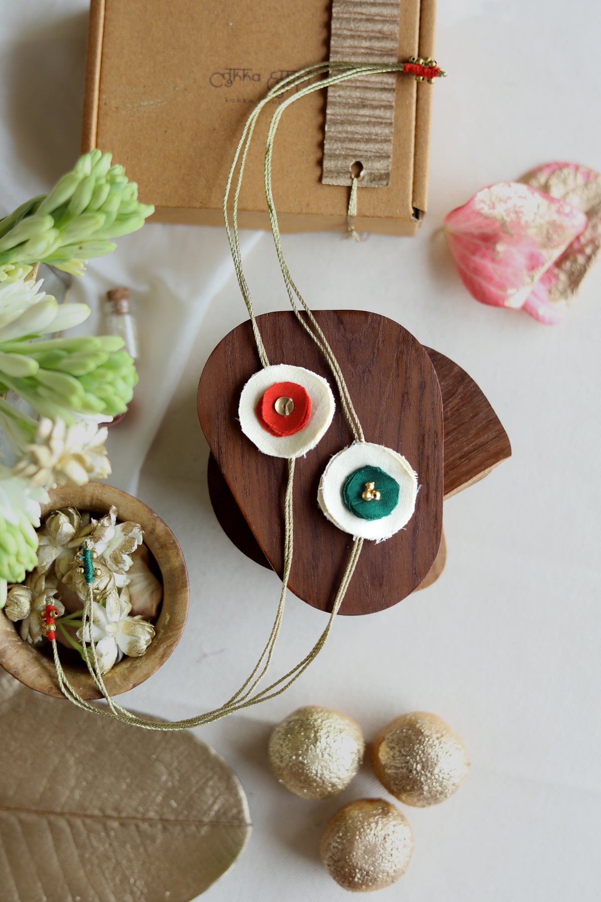 Lukka Chuppi Upcycled Rakhi#17  Set of 2