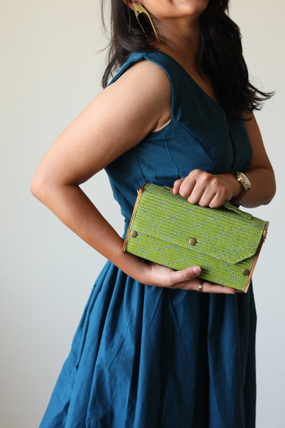 Forest Green Box Clutch - Single Sleeve