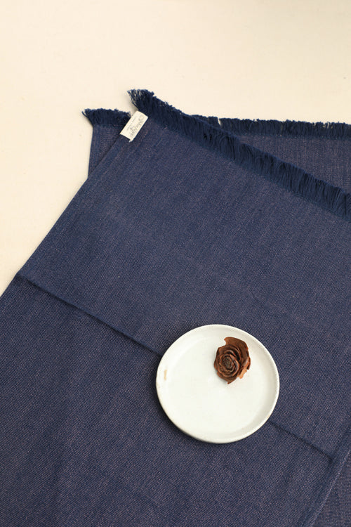 Dark Blue Handspun Cotton Table Linen Set of 6