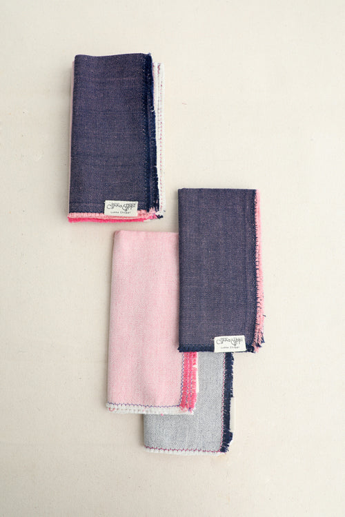 Dark Blue Handspun Cotton Table Linen Set of 6