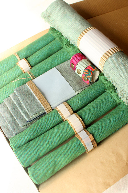 Sage and Forest Cotton Table Linen Set of 6