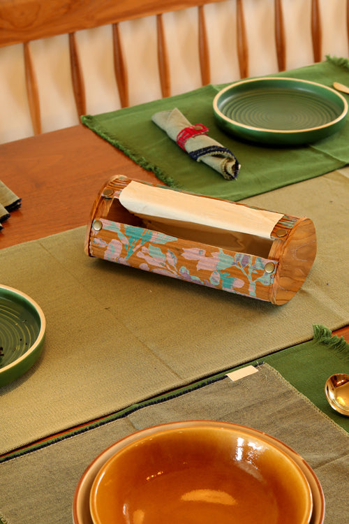 Sage and Forest Cotton Table Linen Set of 6