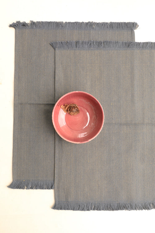 Stone Grey Cotton Table Linen Set of 6