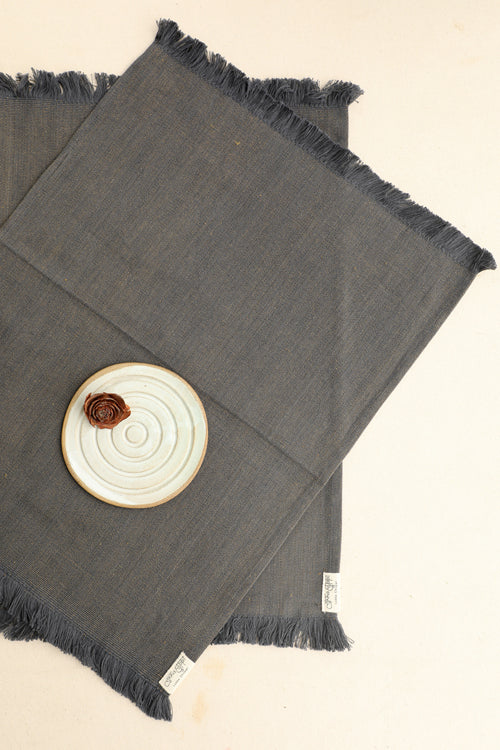 Stone Grey Cotton Table Linen Set of 6