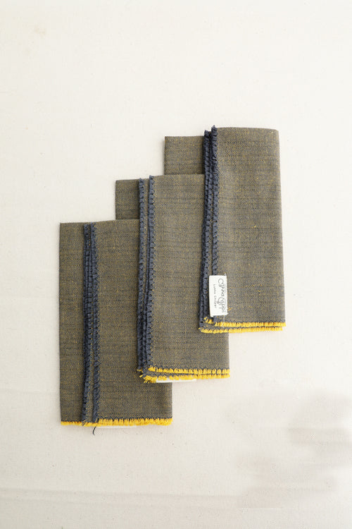 Stone Grey Cotton Table Linen Set of 6