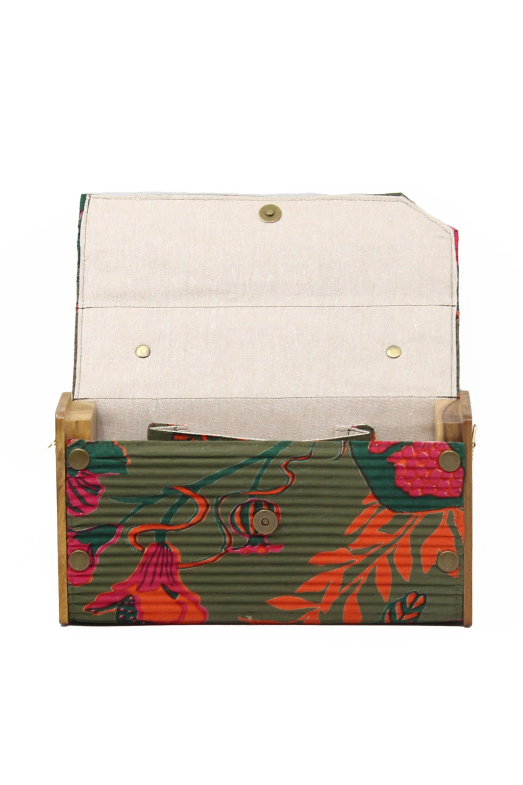 Garden Gala & Solid Pink Box Clutch - Changeable Sleeve