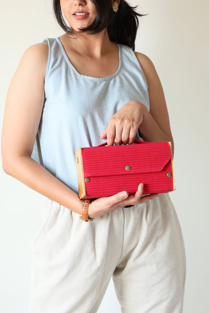 Garden Gala & Solid Pink Box Clutch - Changeable Sleeve