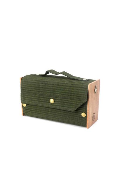 Springtale & Solid Olive Box Clutch - Changeable Sleeve