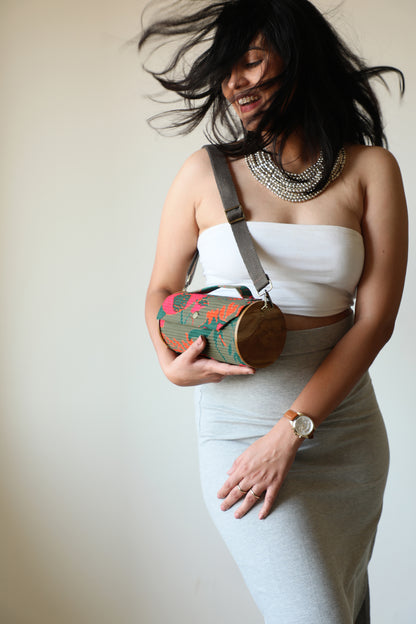 Garden Gala & Saffron Sun Round Clutch - Changeable Sleeve