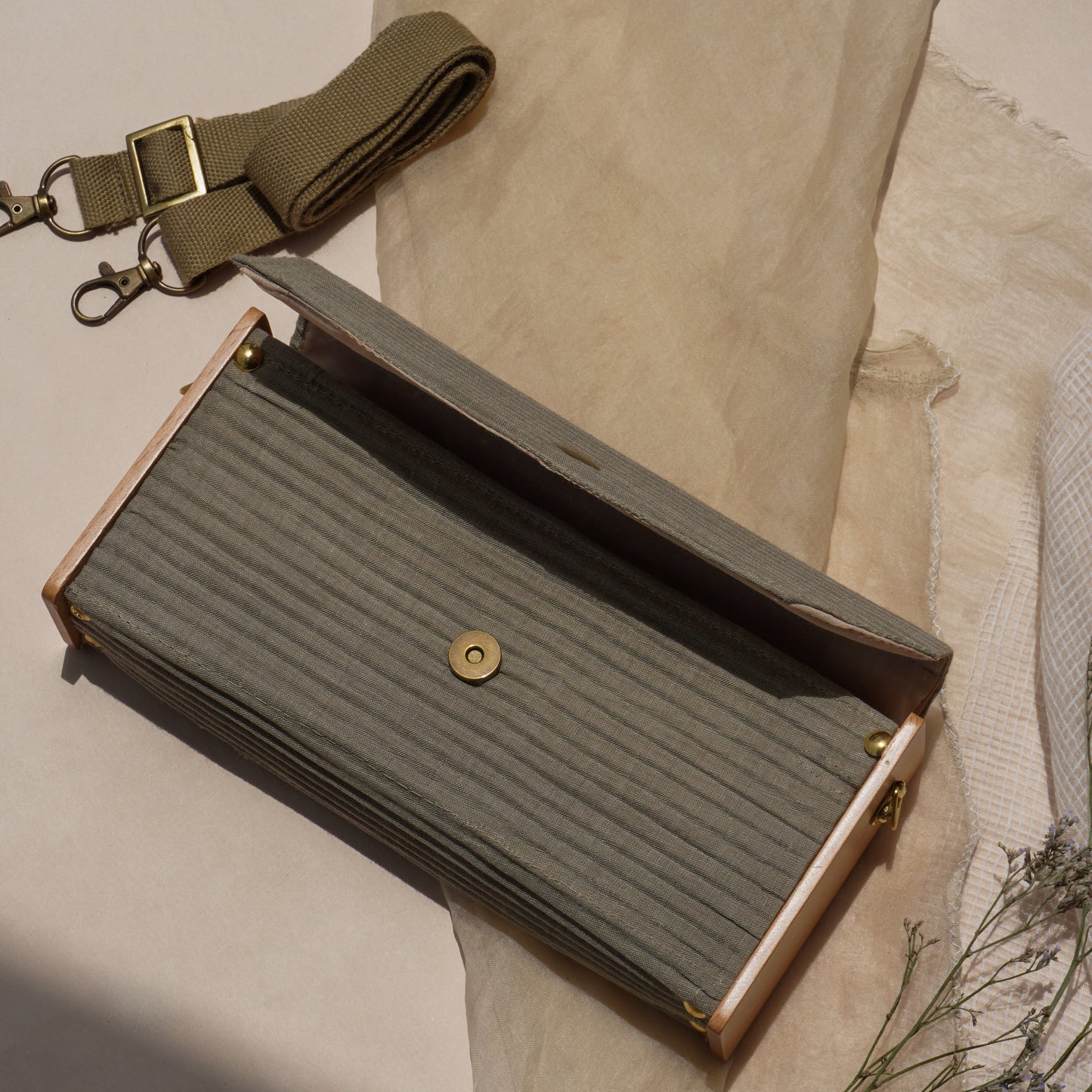 Solid Khaki Mini Clutch