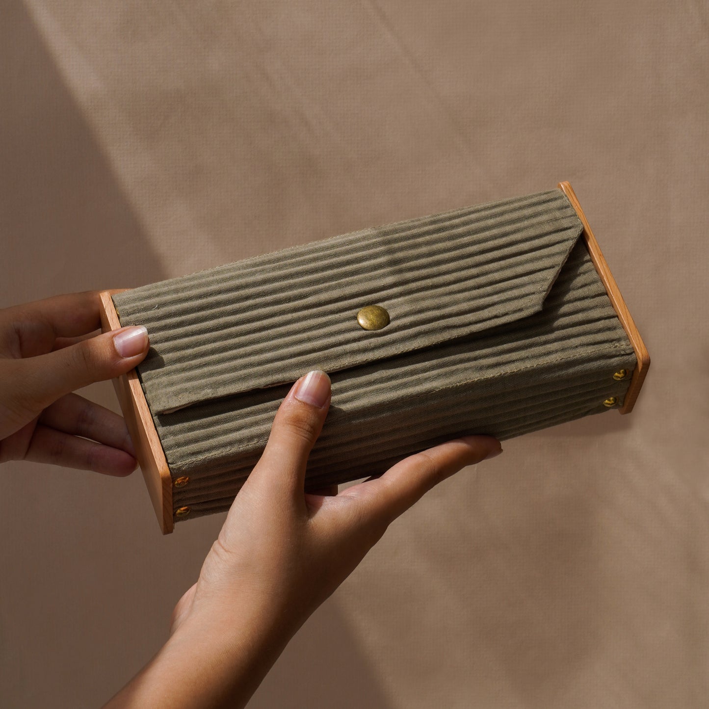 Solid Khaki Mini Clutch