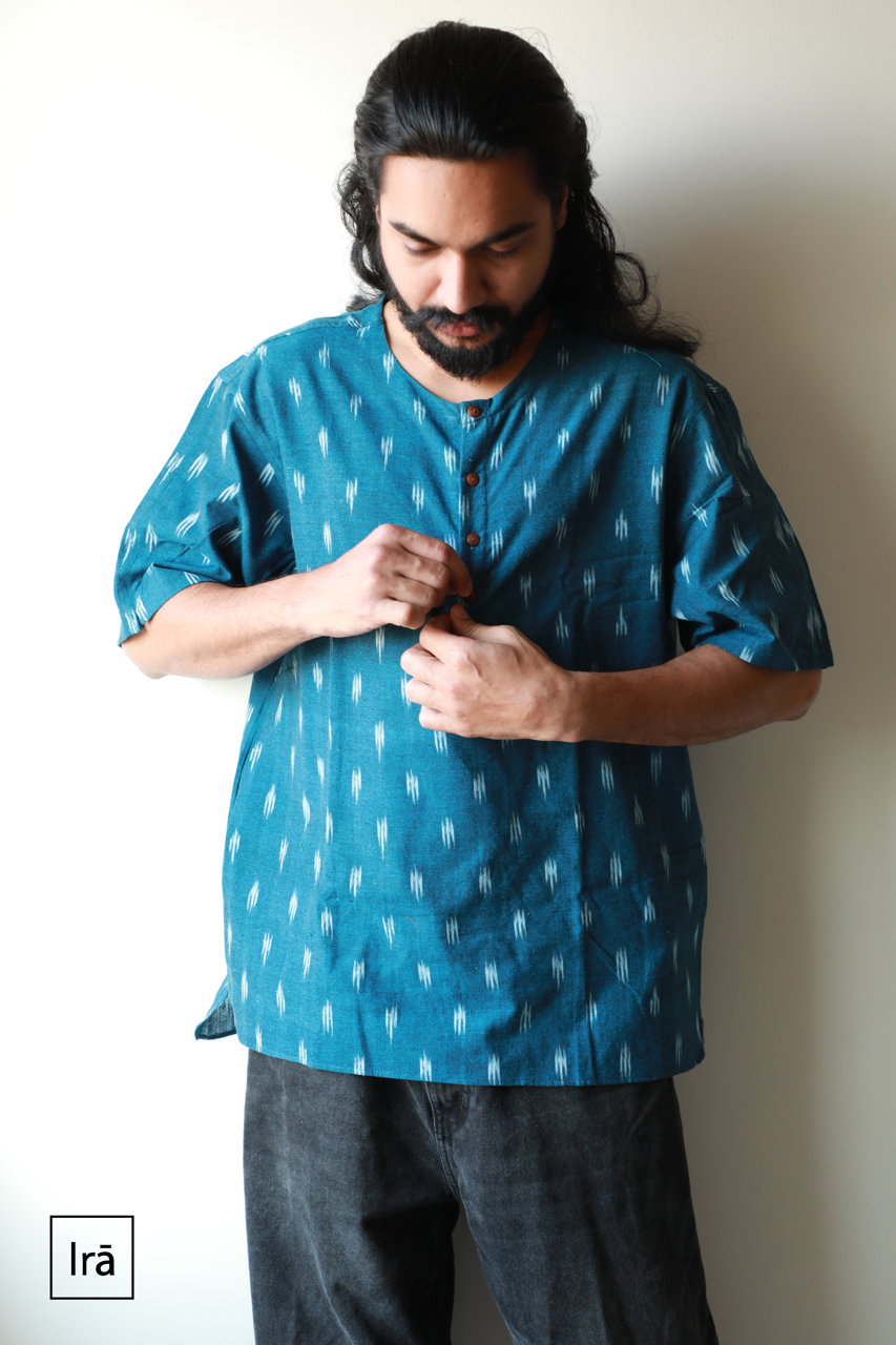 Classic Kurta - Ikat Blue