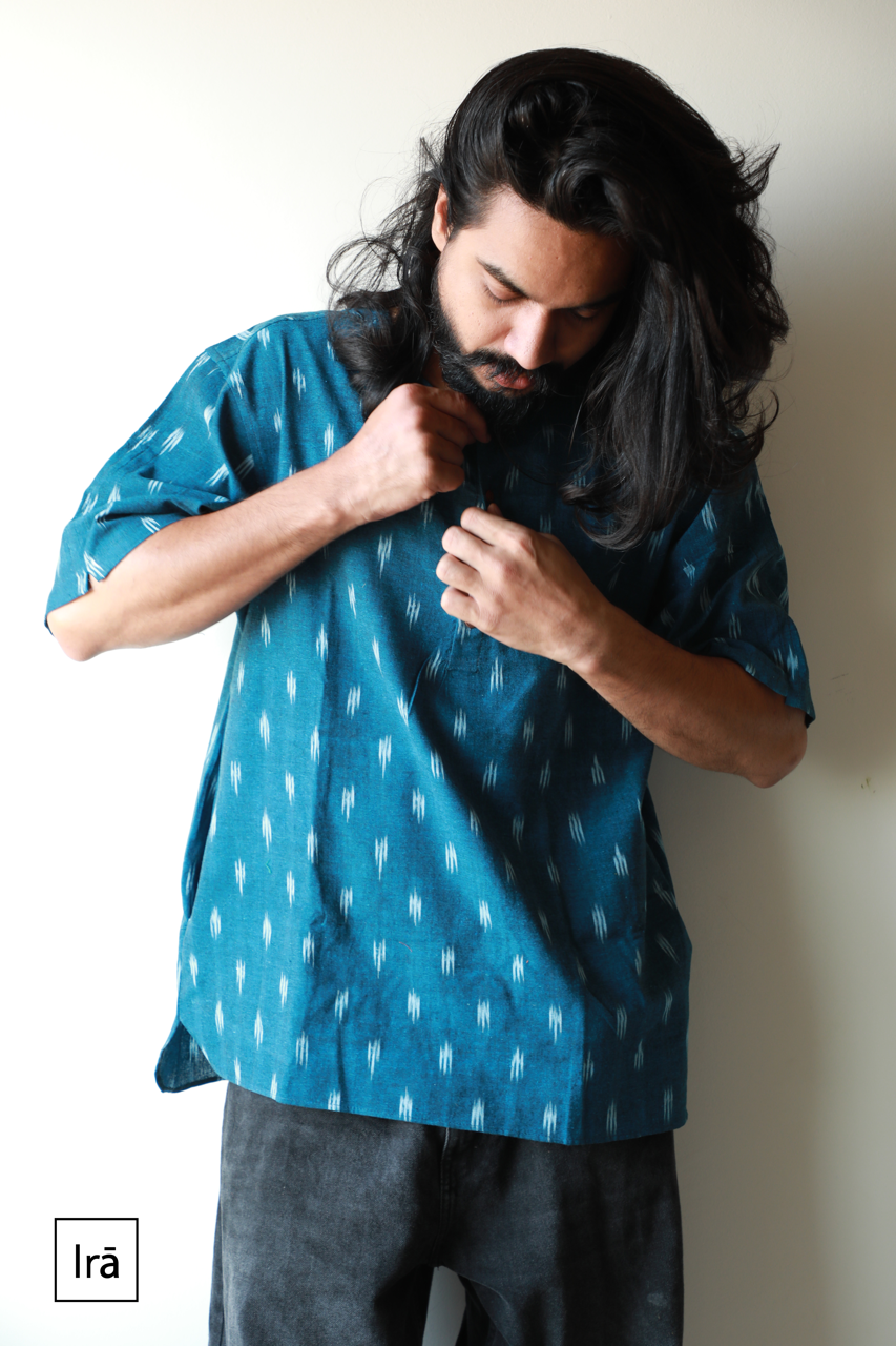 Classic Kurta - Ikat Blue