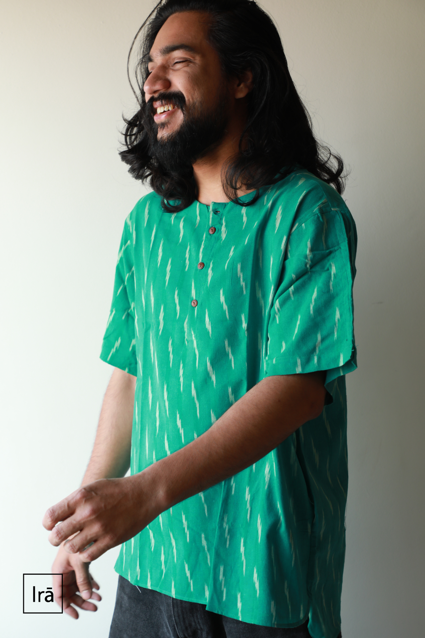 Classic Kurta - Ikat Green