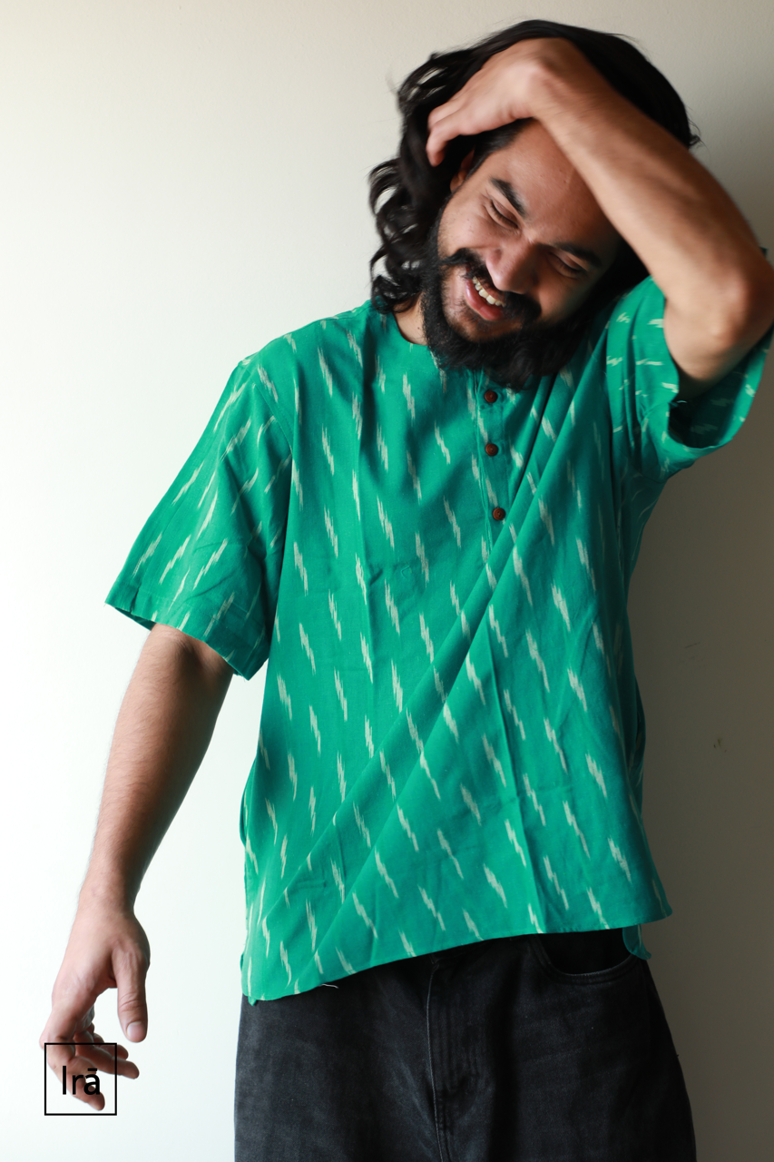 Classic Kurta - Ikat Green