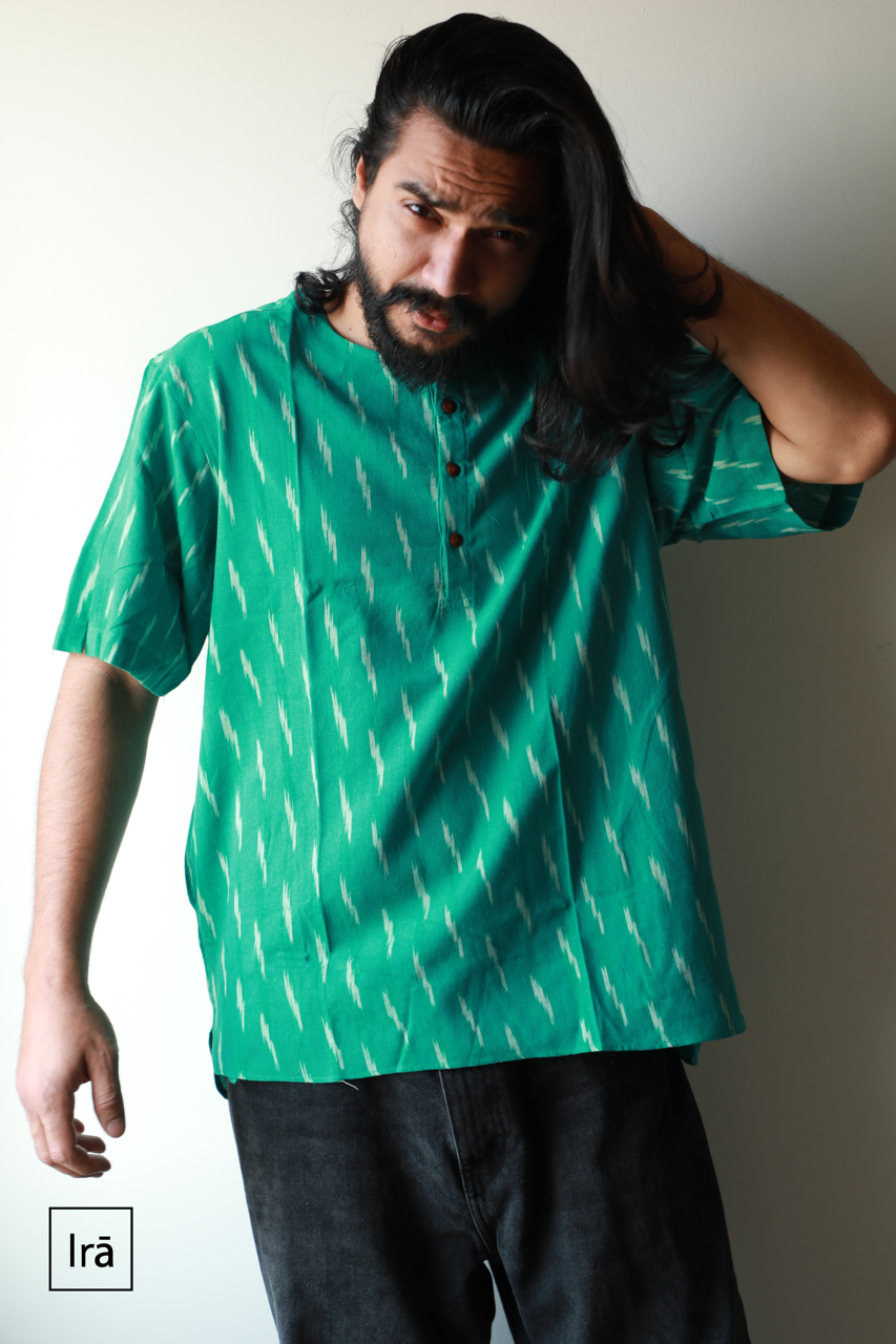 Classic Kurta - Ikat Green